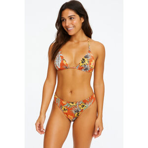 NWT The Bikini Lab Swimsuit SET Orange TROPICAL Multi-Color WOMENS M L 8